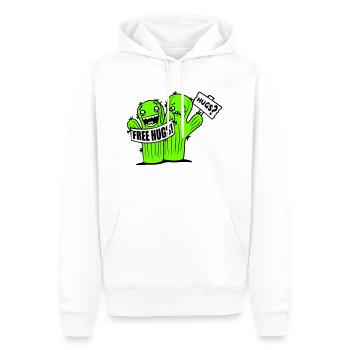 Free Hugs Kaktus Umarmung Gesicht Traurig Schild - Männer Premium Bio Hoodie - Weiß - Vorne - Nico (187cm)