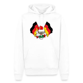 Weihnachtsmann fahnt Deutschland X-MAS - Männer Premium Bio Hoodie - Weiß - Vorne - Nico (187cm)