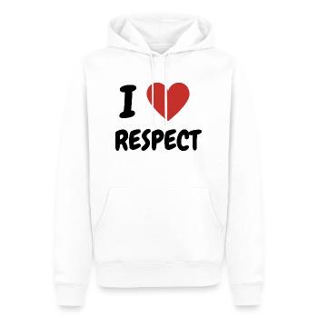 I Love Respect Herz-Design für starke Botschaften - Männer Premium Bio Hoodie - Weiß - Vorne - Nico (187cm)