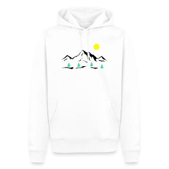 Montagnes - Sweat à capuche Premium bio Homme - blanc - Devant - Nico (187cm)