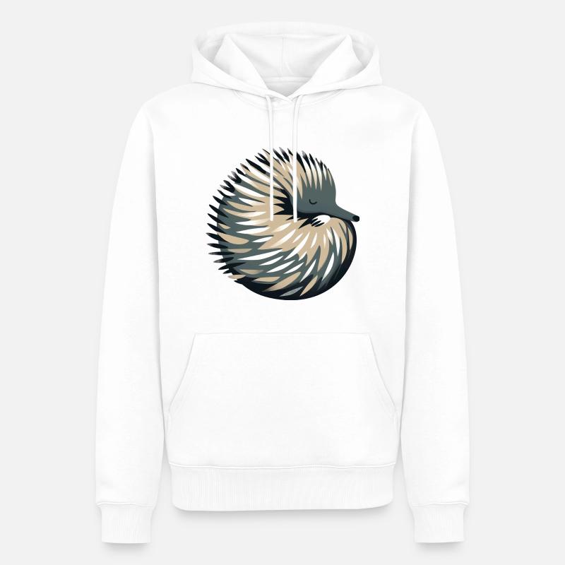 Échidné - Sweat à capuche Premium bio Homme - blanc