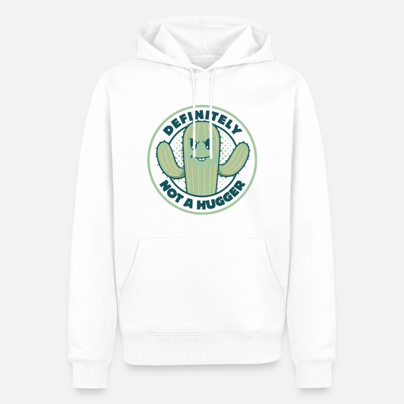 Definitiv kein Umarmer - Männer Premium Bio Hoodie - Weiß