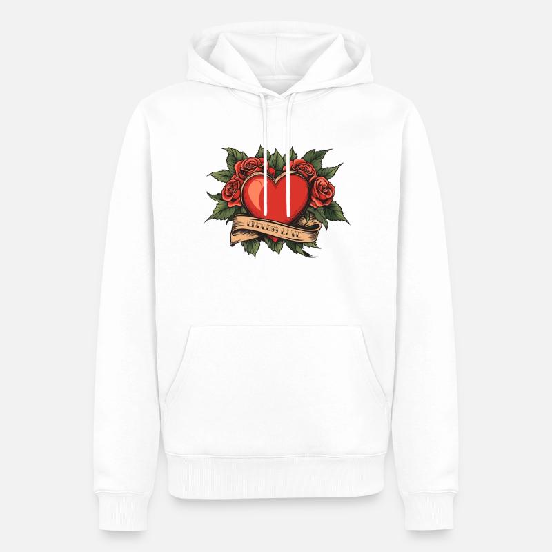Amour sans fin - Sweat à capuche Premium bio Homme - blanc