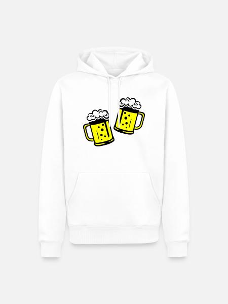 Bier Bierkrug Prost - Männer Premium Bio Hoodie - Weiß