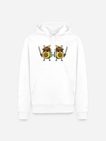 avocado samurai 2 - Männer Premium Bio Hoodie - Weiß