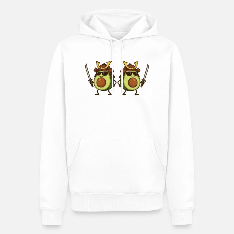 Avocat Samouraï 2 - Sweat à capuche Premium bio Homme - blanc