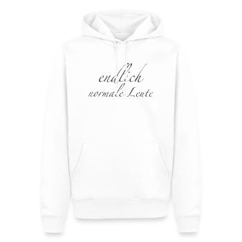 endlich normale Leute - Männer Premium Bio Hoodie - Weiß - Vorne - Nico (187cm)