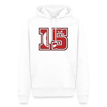 Burdur - Männer Premium Bio Hoodie - Weiß - Vorne - Nico (187cm)