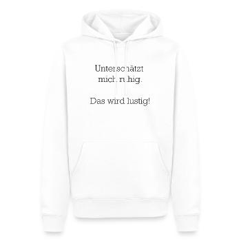 Unterschätzt mich ruhig - Männer Premium Bio Hoodie - Weiß - Vorne - Nico (187cm)