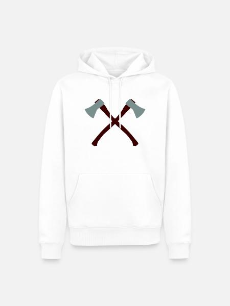 Axt - Männer Premium Bio Hoodie - Weiß