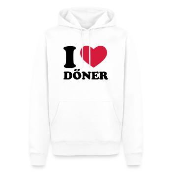 I Love Döner - Männer Premium Bio Hoodie - Weiß - Vorne - Nico (187cm)