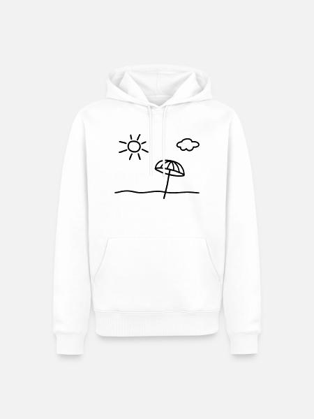 Sun beach clouds - Men’s Premium Organic Hoodie - white
