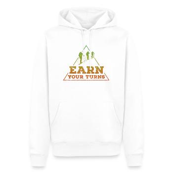 Earn your turns Tour reggae - Männer Premium Bio Hoodie - Weiß - Vorne - Nico (187cm)