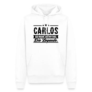 Mann Mythos Legende Carlos - Männer Premium Bio Hoodie - Weiß - Vorne - Nico (187cm)