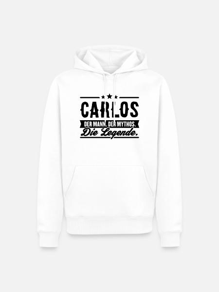 Man Myth Legend Carlos - Men’s Premium Organic Hoodie - white