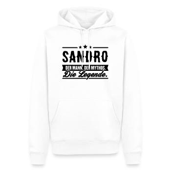 Man Myth Legend Sandro - Sweat à capuche Premium bio Homme - blanc - Devant - Nico (187cm)
