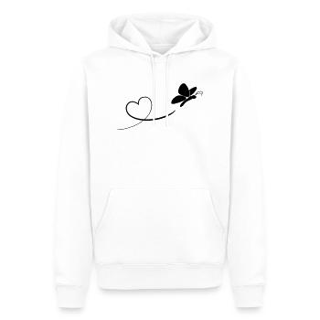 schmetterling - Sweat à capuche Premium bio Homme - blanc - Devant - Nico (187cm)