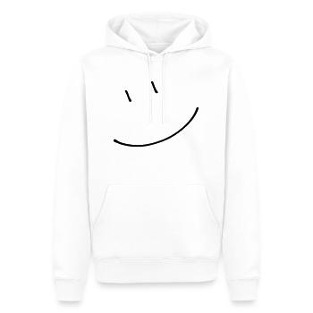 Smiley lachen (dh) - Männer Premium Bio Hoodie - Weiß - Vorne - Nico (187cm)