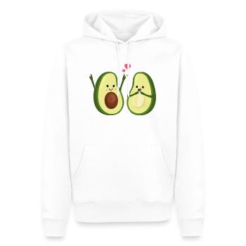 Glückliche Avocados - Paar - Valentinstag - Liebe - Männer Premium Bio Hoodie - Weiß - Vorne - Nico (187cm)