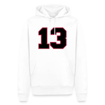 number13 - Sweat à capuche Premium bio Homme - blanc - Devant - Nico (187cm)