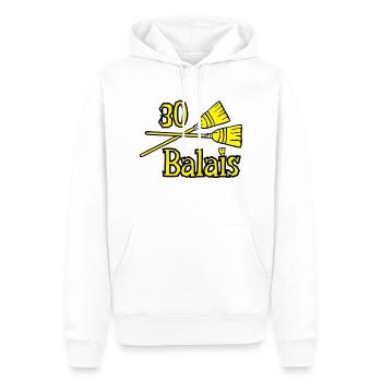 30 Jahre Besen - Männer Premium Bio Hoodie - Weiß - Vorne - Nico (187cm)