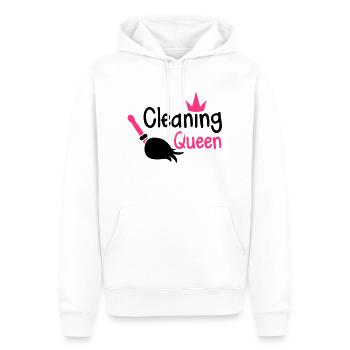 Reinigung Königin mit einem Besen und einer - Männer Premium Bio Hoodie - Weiß - Vorne - Nico (187cm)