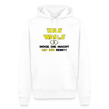 Das Wars - Männer Premium Bio Hoodie - Weiß - Vorne - Nico (187cm)