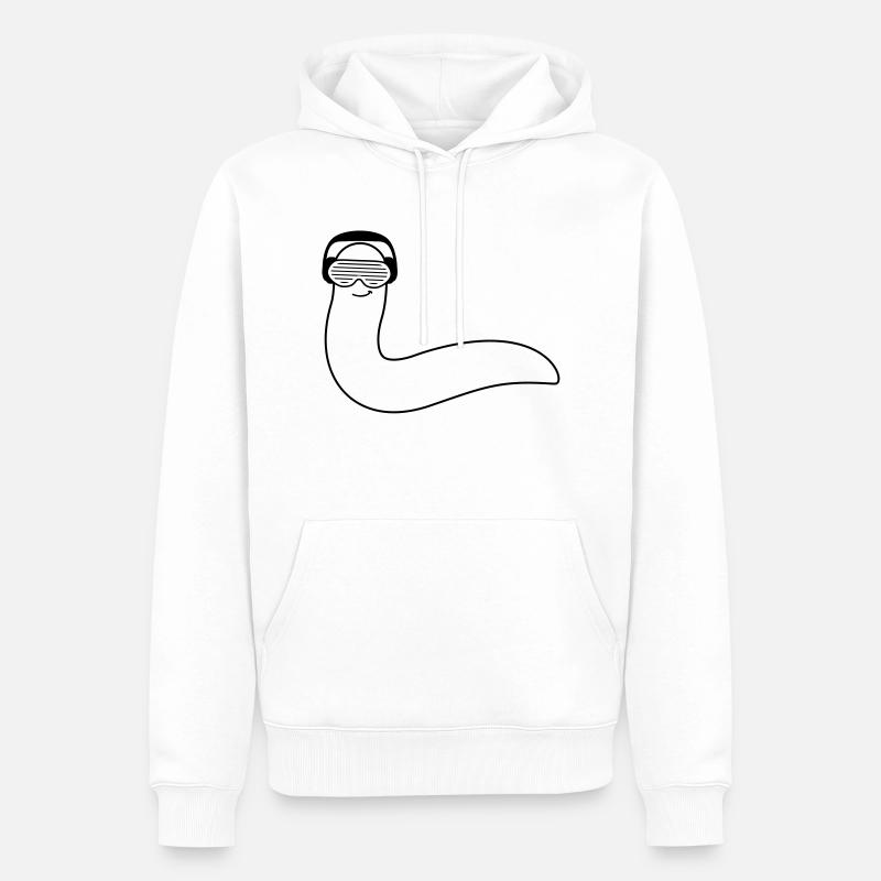 funky_dj_worm - Männer Premium Bio Hoodie - Weiß