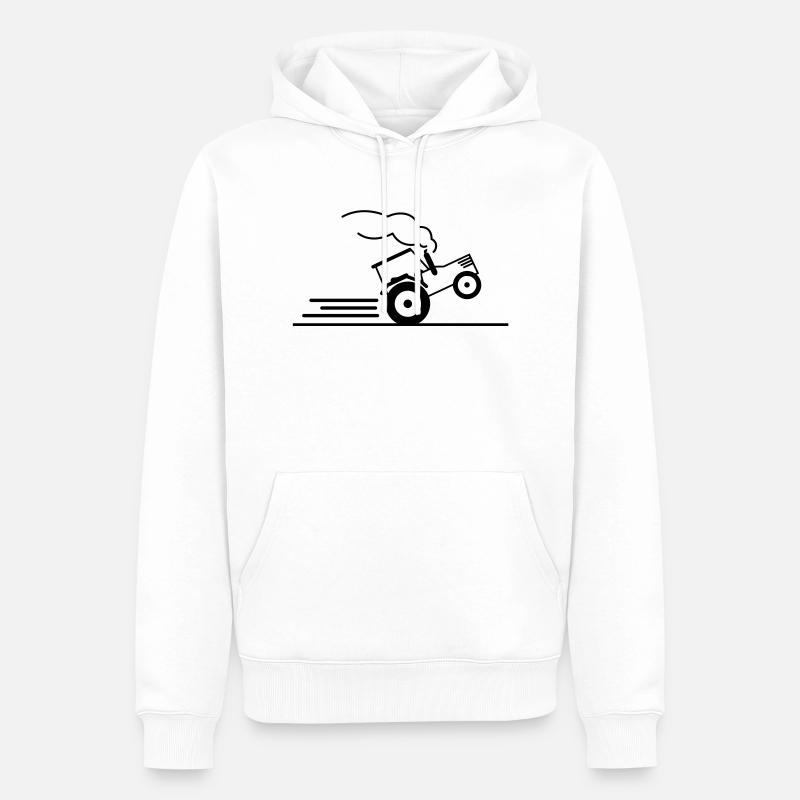 traktor_power_pull_f1 - Sweat à capuche Premium bio Homme - blanc