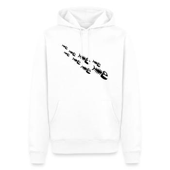 Fish Bone Monsters - Männer Premium Bio Hoodie - Weiß - Vorne - Nico (187cm)
