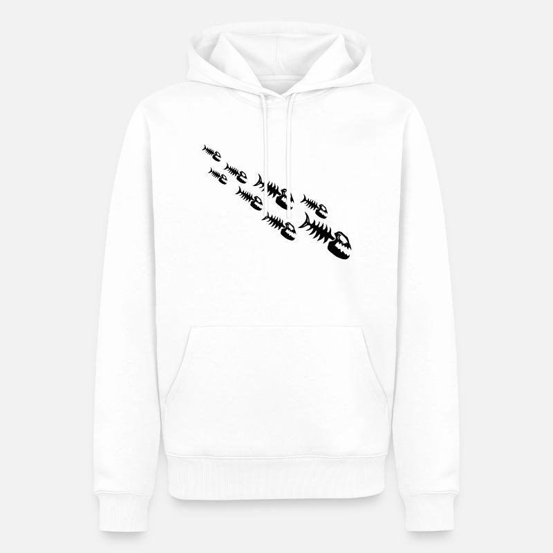 Fish Bone Monsters - Sweat à capuche Premium bio Homme - blanc