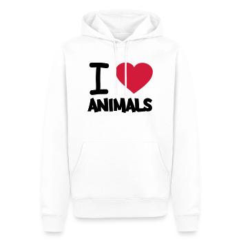 i_love_animals - Männer Premium Bio Hoodie - Weiß - Vorne - Nico (187cm)