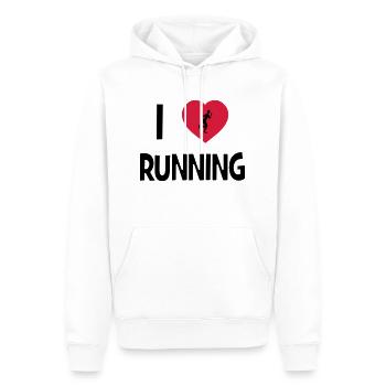 I Love Running - Männer Premium Bio Hoodie - Weiß - Vorne - Nico (187cm)