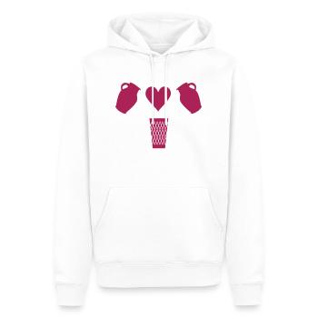 Bembel Love - Apfelwein und Geripptes - Männer Premium Bio Hoodie - Weiß - Vorne - Nico (187cm)