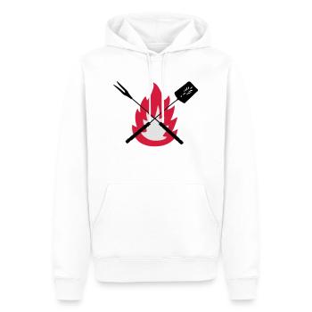 barbecue cook tools fire on BBQ best gift idea - Sweat à capuche Premium bio Homme - blanc - Devant - Nico (187cm)