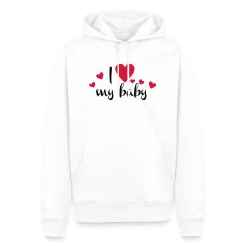 bébé - Sweat à capuche Premium bio Homme - blanc - Devant - Nico (187cm)