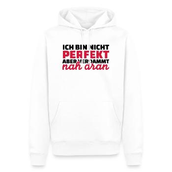 Perfekt - Männer Premium Bio Hoodie - Weiß - Vorne - Nico (187cm)