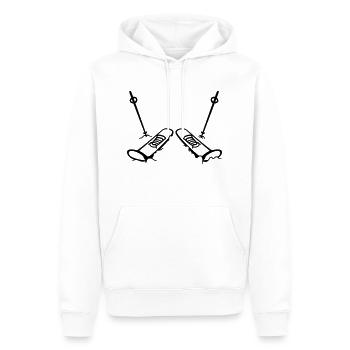 comic sport skier cartoon clipart urlaub 2 ski bre - Männer Premium Bio Hoodie - Weiß - Vorne - Nico (187cm)