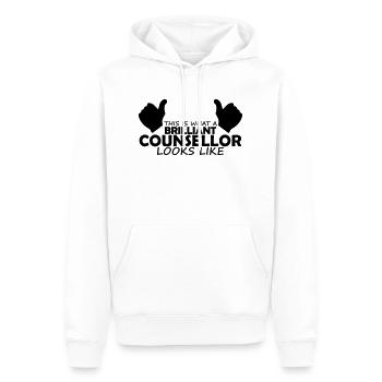 brilliant counsellor - Men’s Premium Organic Hoodie - white - Front - Nico (187cm)