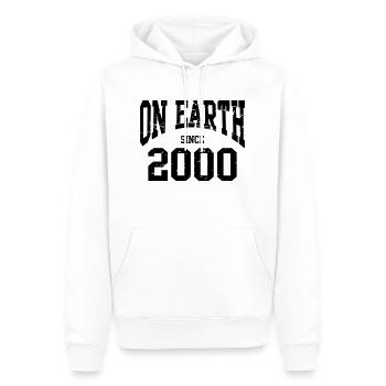 Birthday - On Earth Since 2000 - Geburtstag - Sweat à capuche Premium bio Homme - blanc - Devant - Nico (187cm)