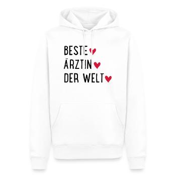 Ärztin - Männer Premium Bio Hoodie - Weiß - Vorne - Nico (187cm)