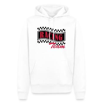 racing_team_002 - Männer Premium Bio Hoodie - Weiß - Vorne - Nico (187cm)