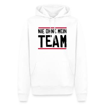 nie ohne mein team - Männer Premium Bio Hoodie - Weiß - Vorne - Nico (187cm)