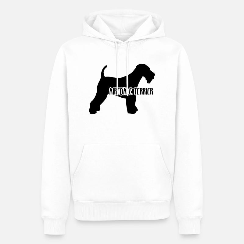 Airedale Terrier - Sweat à capuche Premium bio Homme - blanc