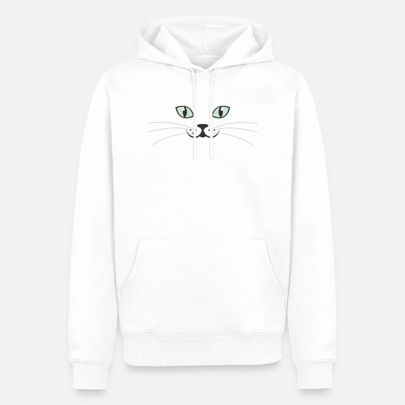 Yeux de chat - Sweat à capuche Premium bio Homme - blanc