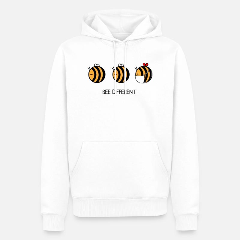 Bee Different idée de miel - Sweat à capuche Premium bio Homme - blanc