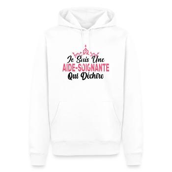 Je Suis Une Aide Soignante Qui Déchire Cadeau - Sweat à capuche Premium bio Homme - blanc - Devant - Nico (187cm)