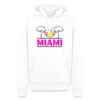 miami - Sweat à capuche Premium bio Homme - blanc - Devant - Nico (187cm)