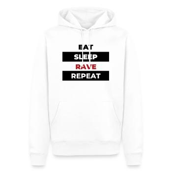 Eat sleep Rave repeat - Sweat à capuche Premium bio Homme - blanc - Devant - Nico (187cm)