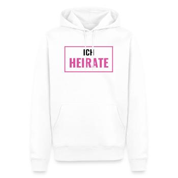 Ich heirate - für Braut und Bräutigam, Poltern JGA - Männer Premium Bio Hoodie - Weiß - Vorne - Nico (187cm)